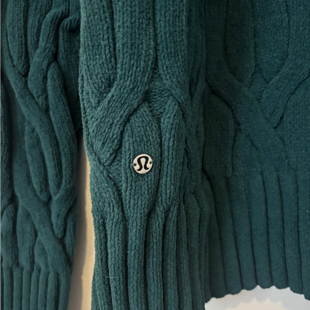 Lululemon Cable-Knit Oversized Crewneck Storm Teal - Picture 8 of 10